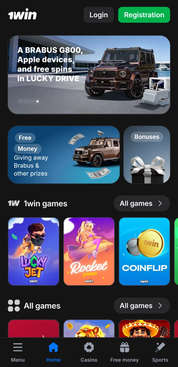 Open the 1win website on your iPhone to begin the installation.